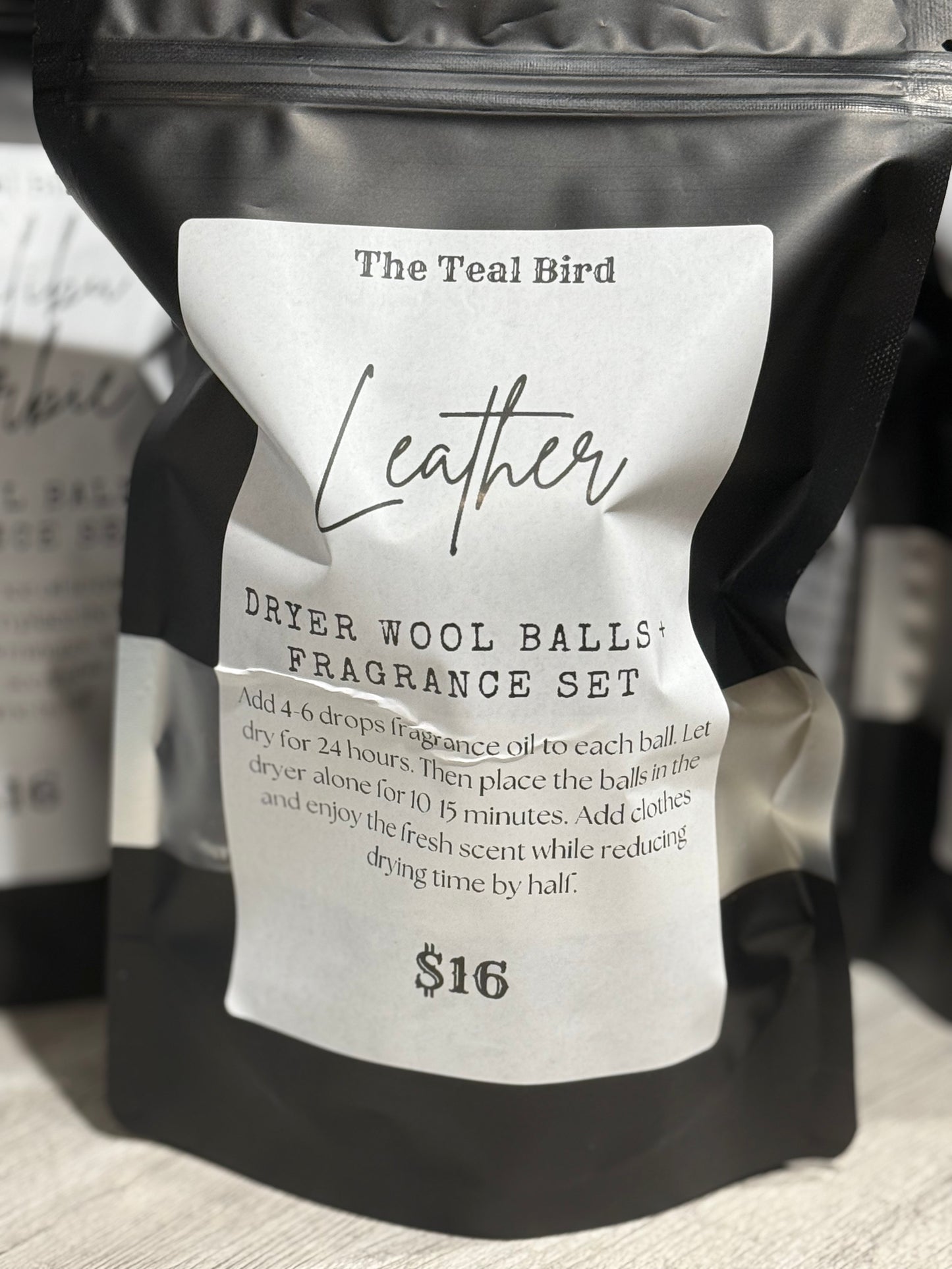 Dryer Wool Ball (2) + Leather Fragrance