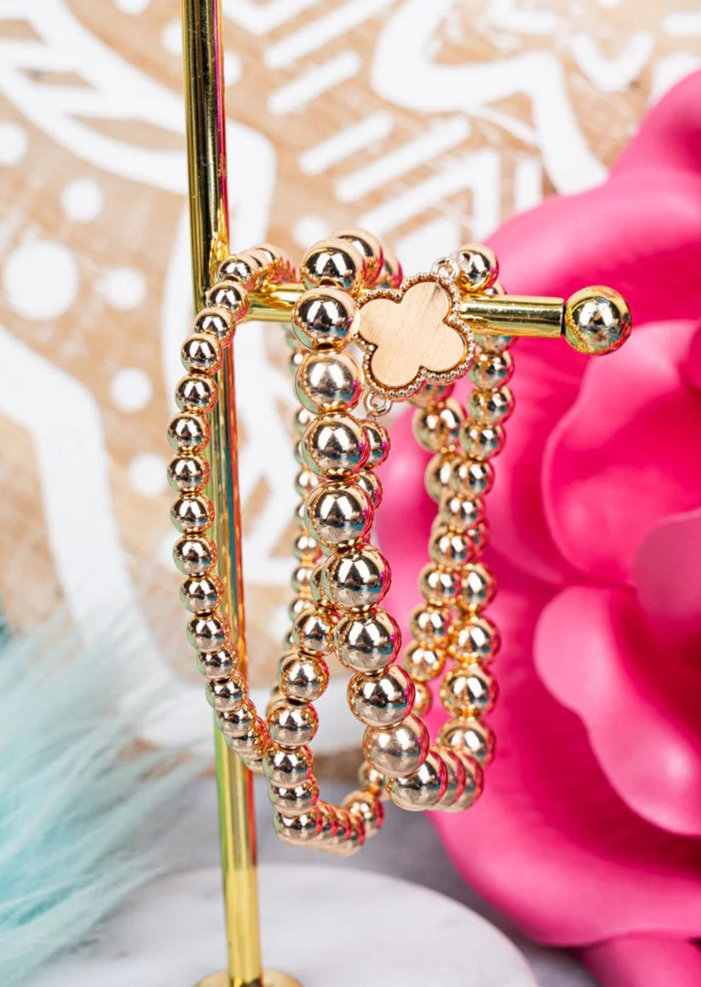 Goldtone Beaded Bracelet Set