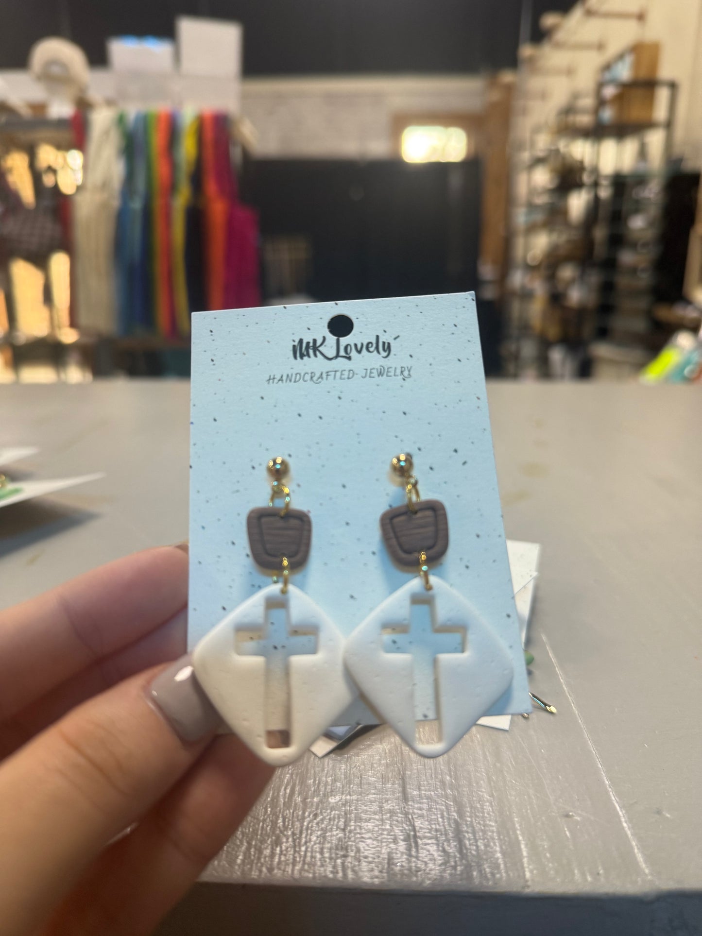 Cross Drop Earrings