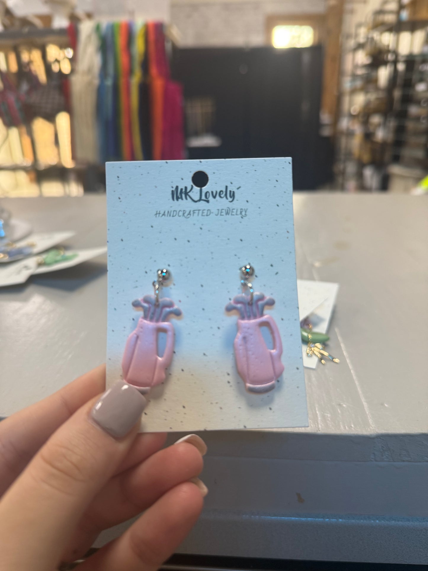 Golf Bag Drop Earrings