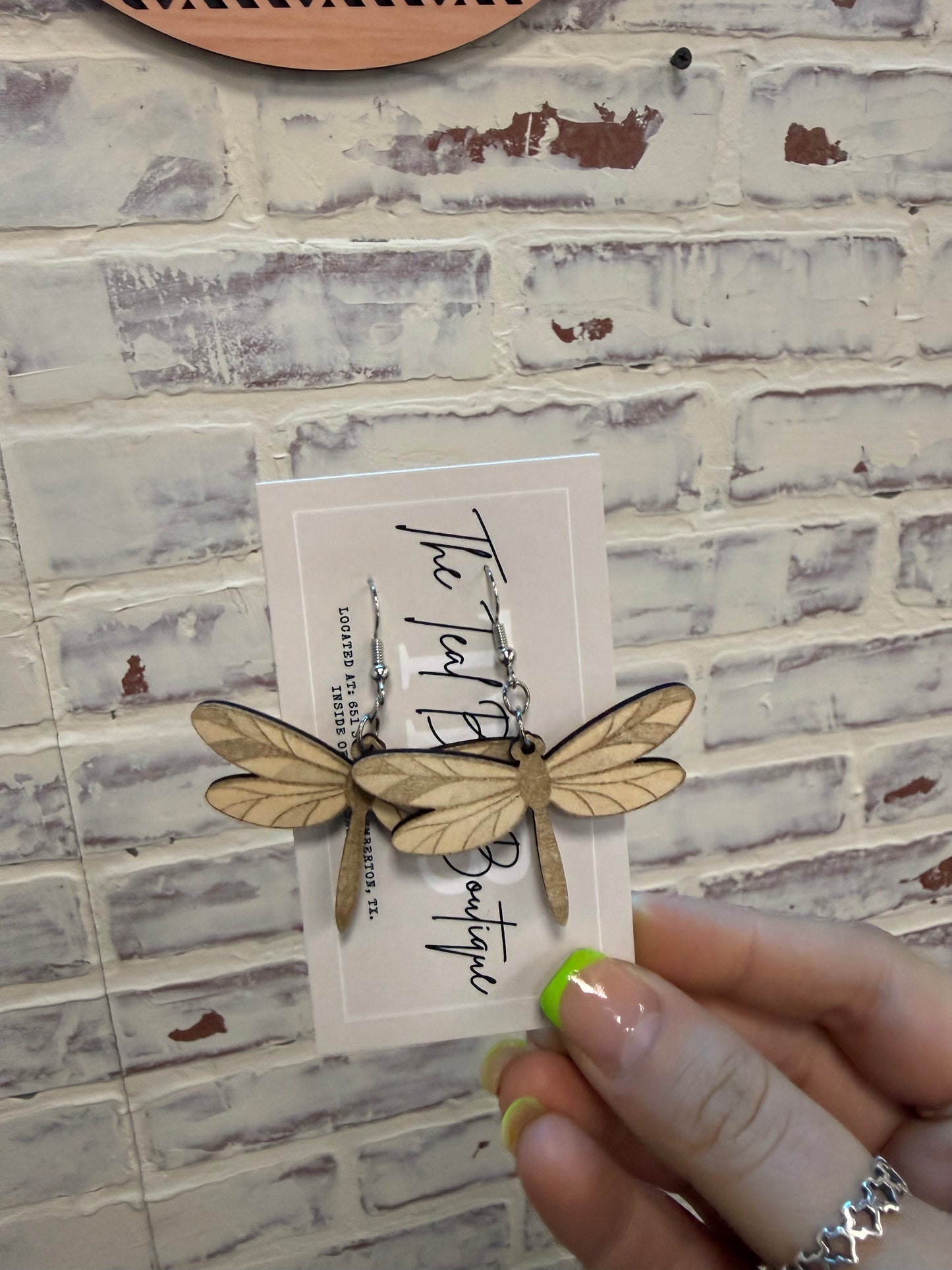 Engraved Dragonfly Earrings