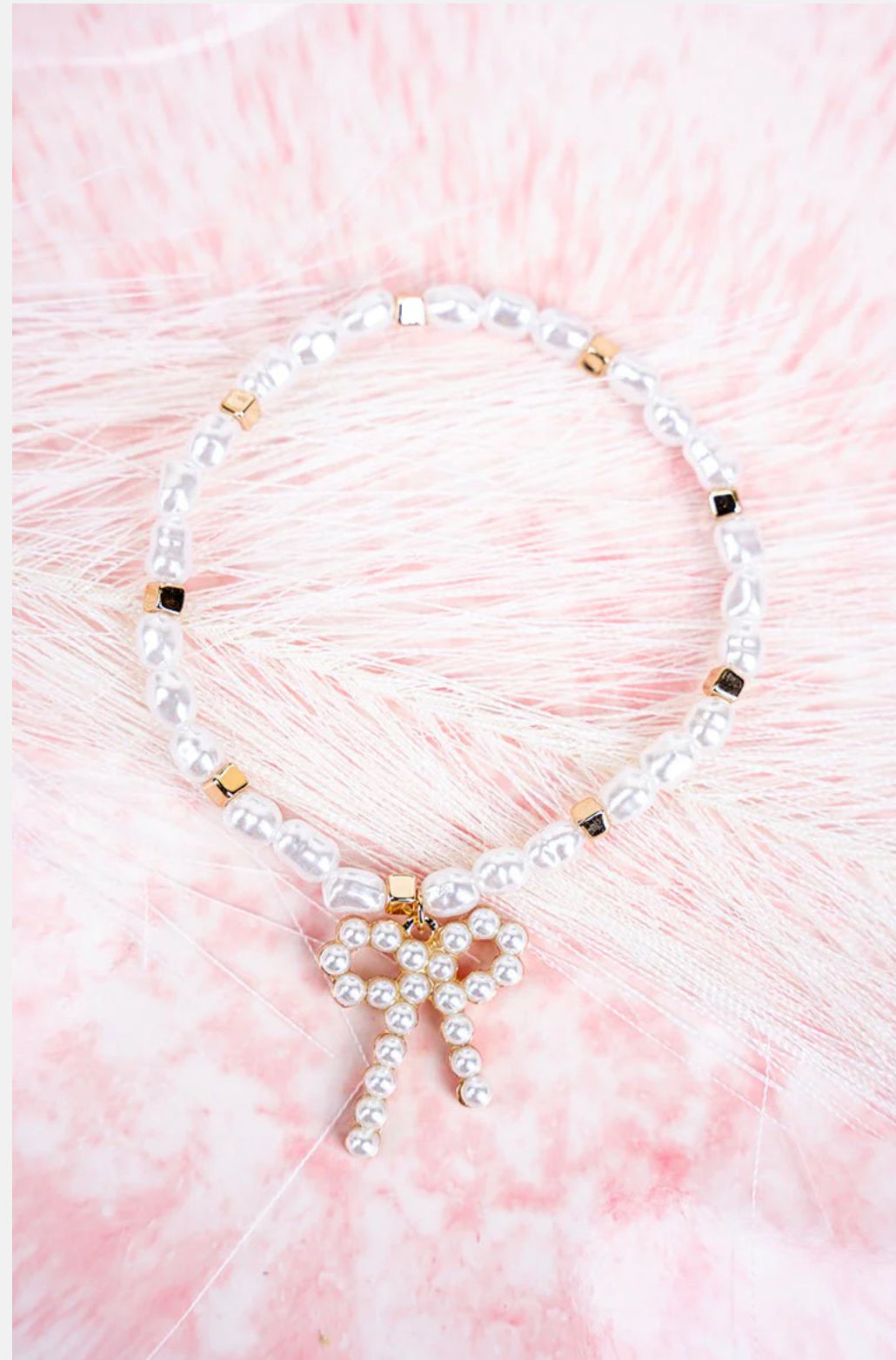 All Your Charms Pearl Bow Bracelet Set