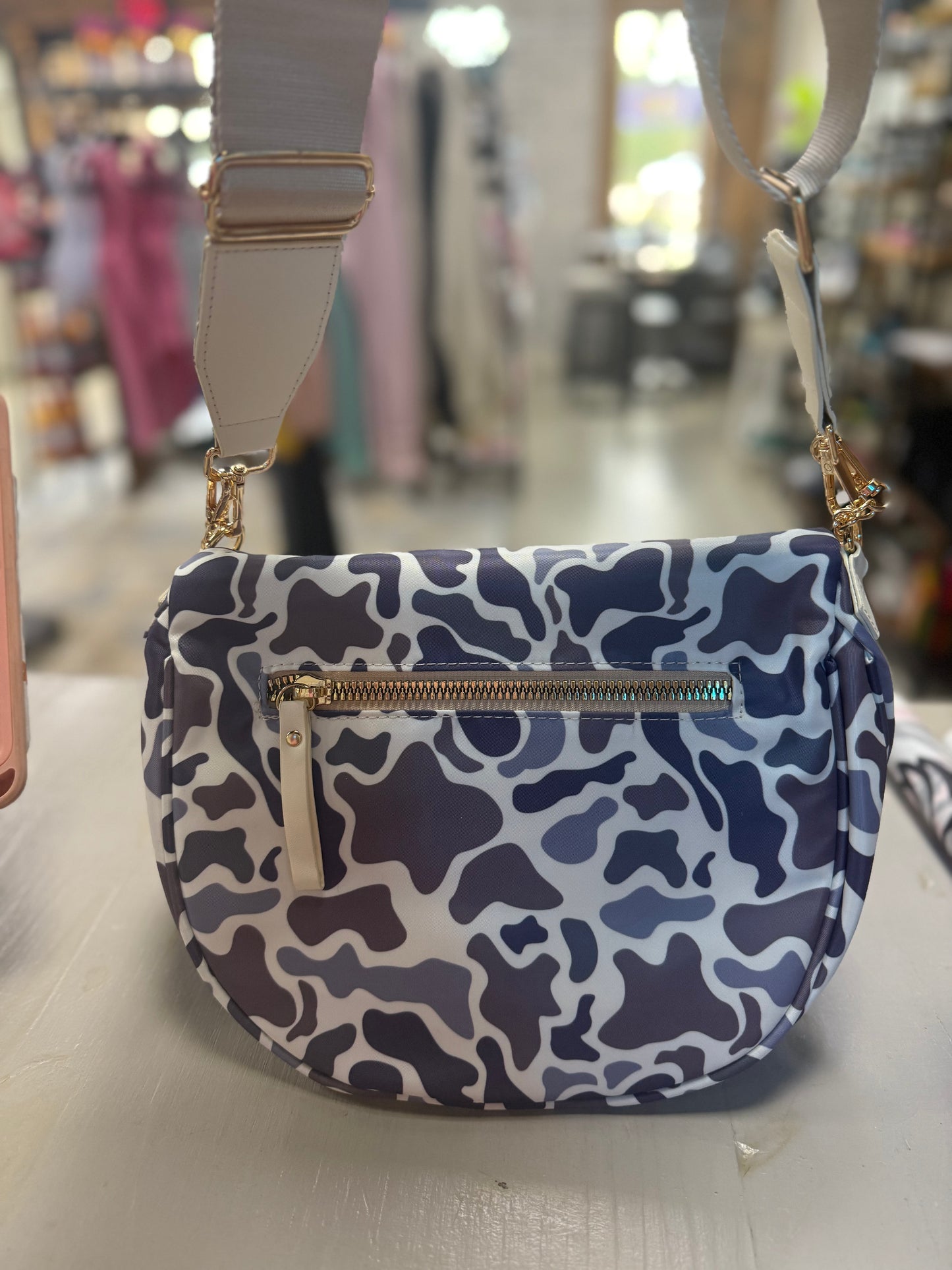 Camo Double Zip Crossbody Bag