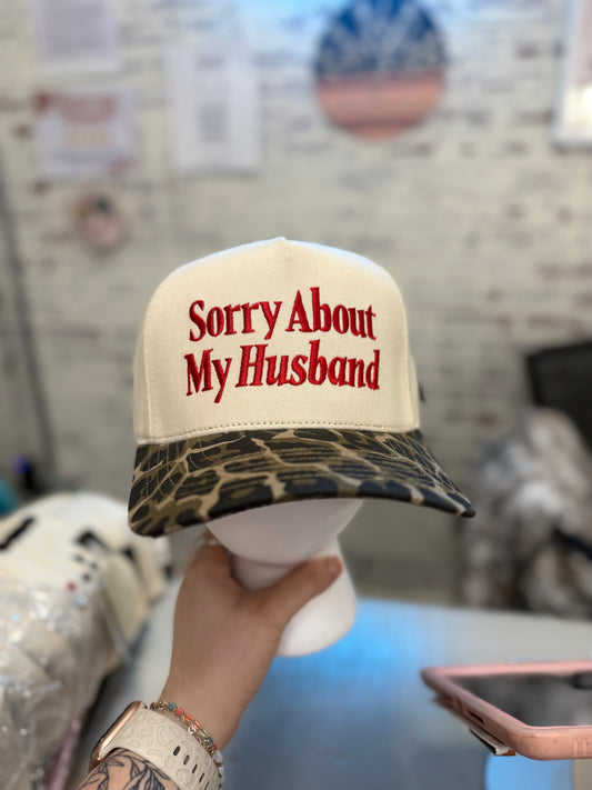Sorry About My Husband Embroidered Hat