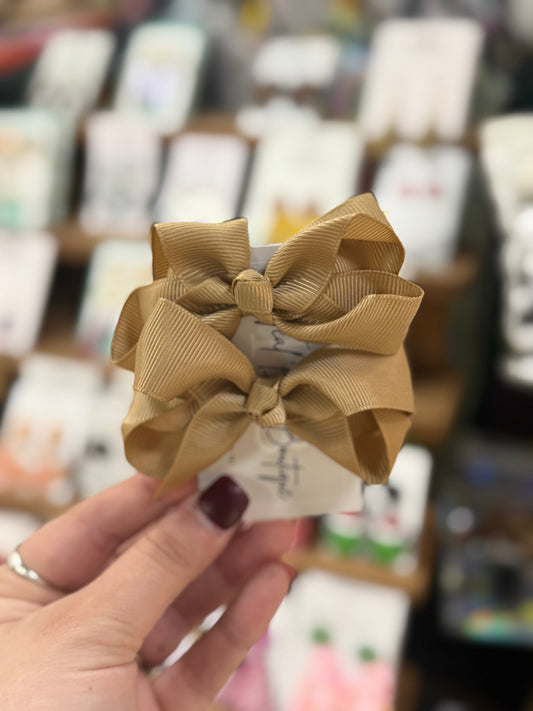 Light Brown Piggie Hair Bows
