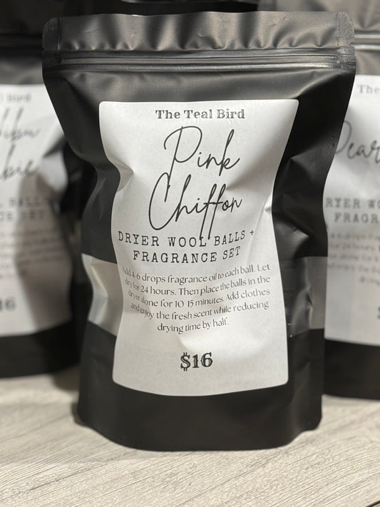 Dryer Wool Ball (2) + Pink Chiffon Fragrance