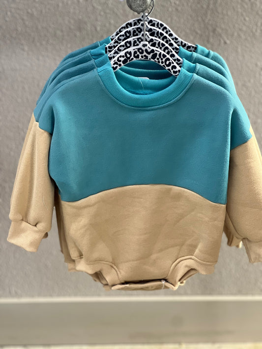 Color Block Sweater Romper