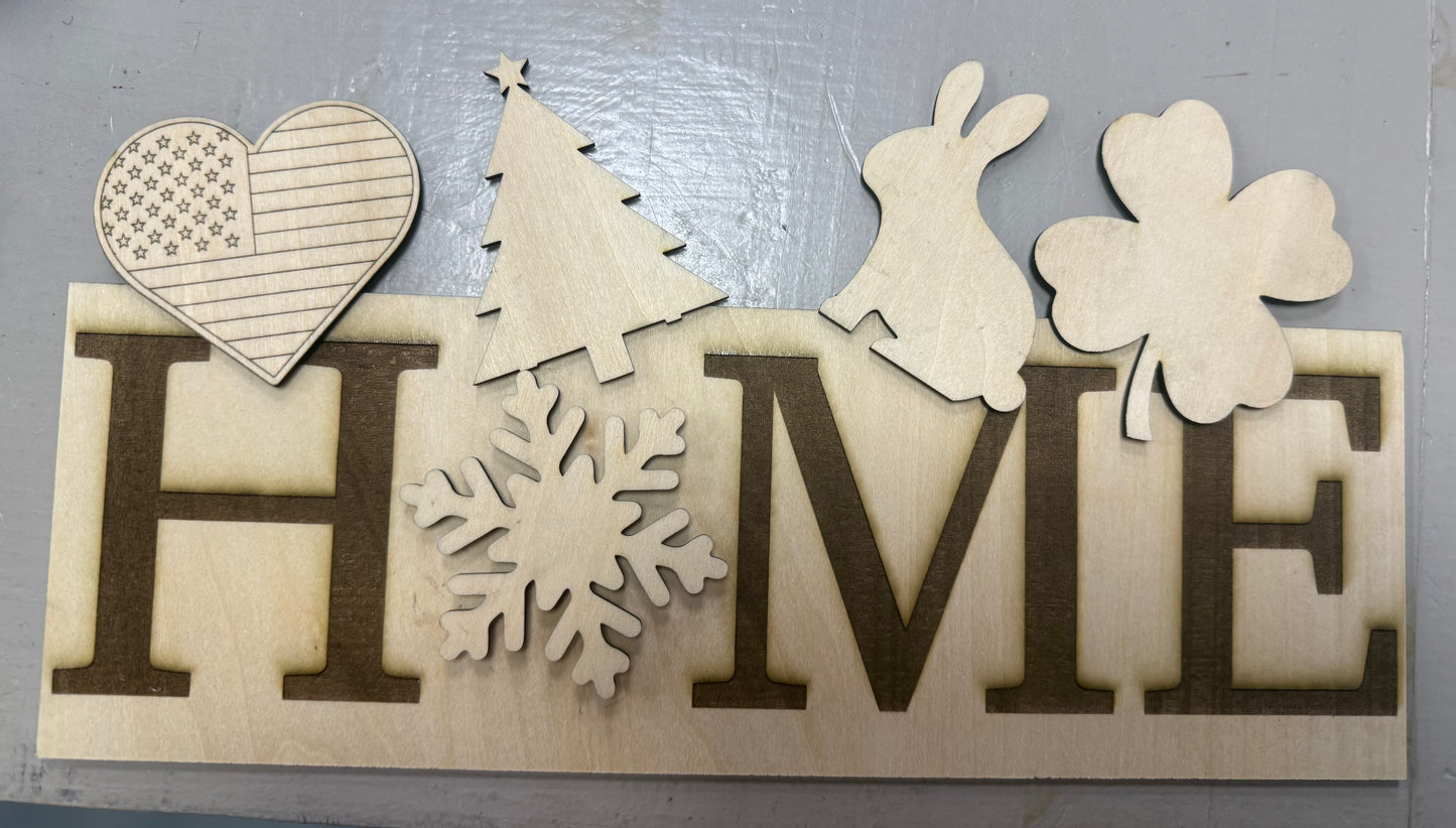 HOME sign w/ 5 interchangeable pieces