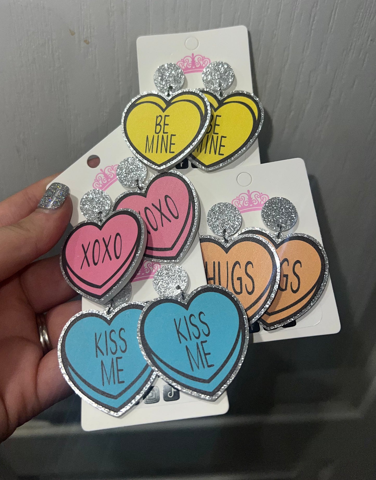 Conversation Hearts Dangle Earrings 💖