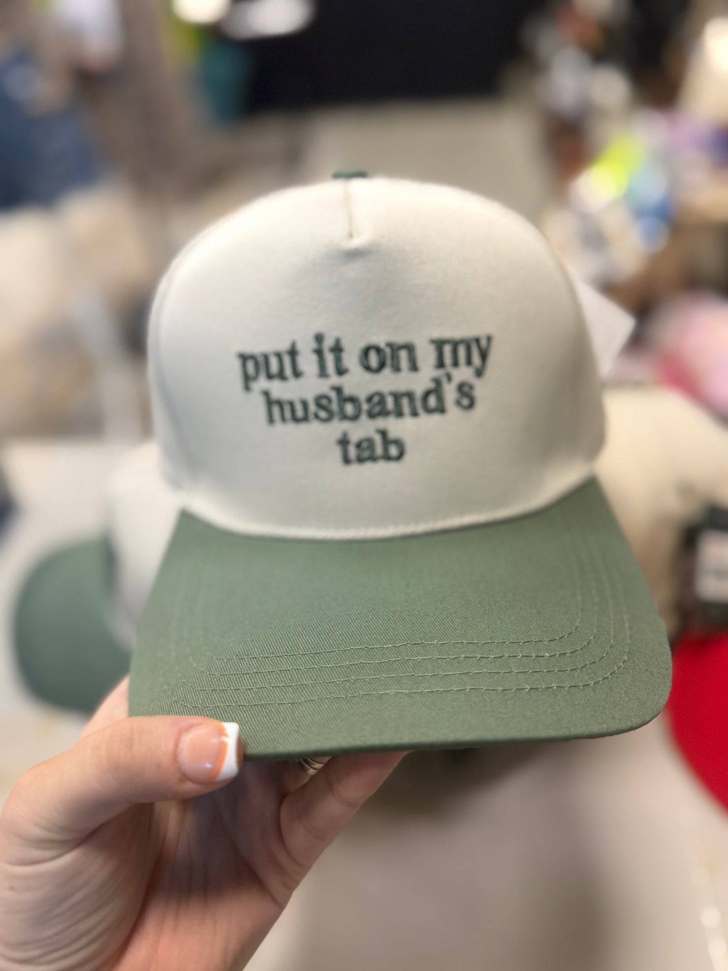 Put it on my husbands tab Embroidered Hat