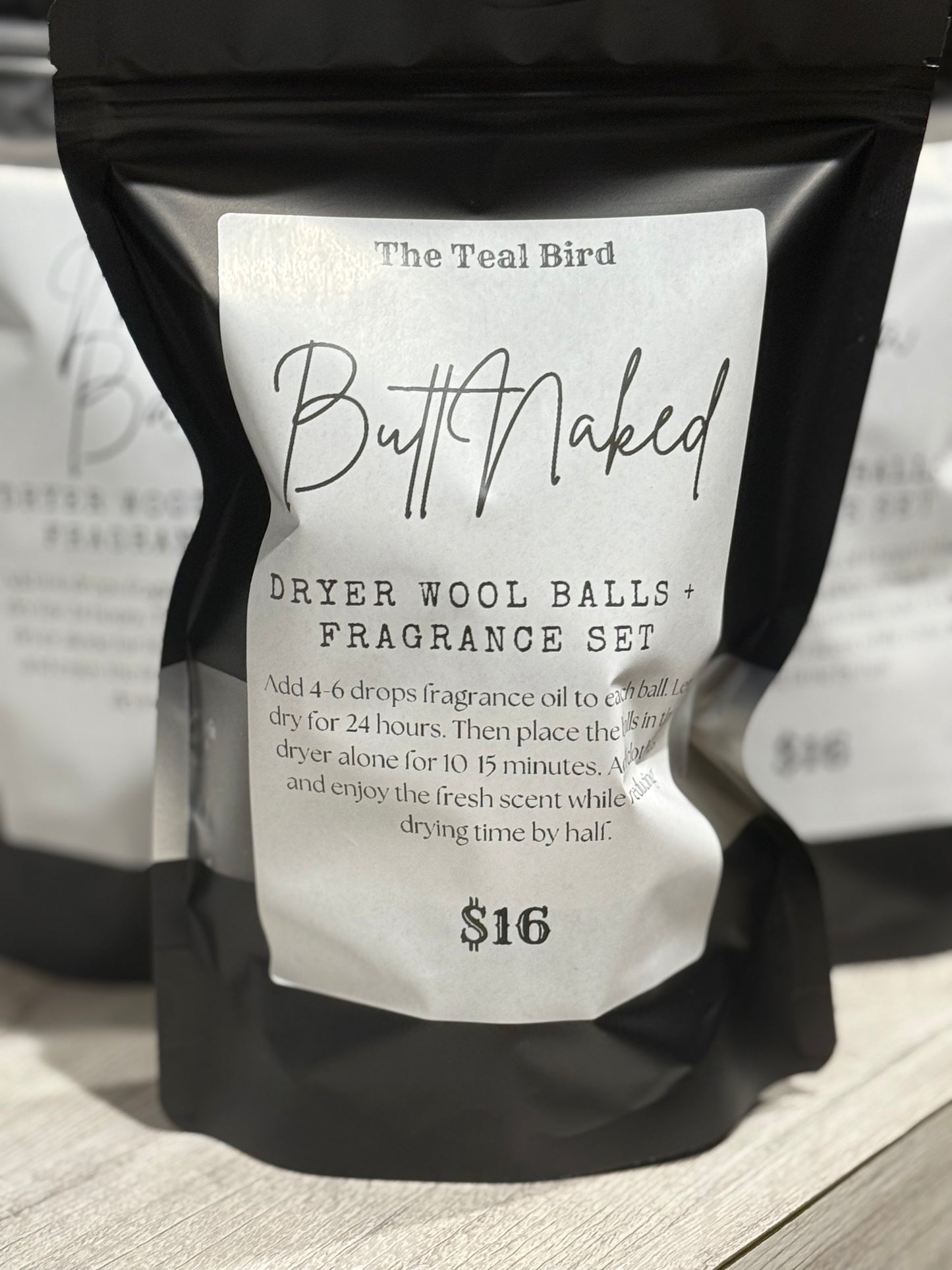 Dryer Wool Ball (2) + Butt Naked Fragrance