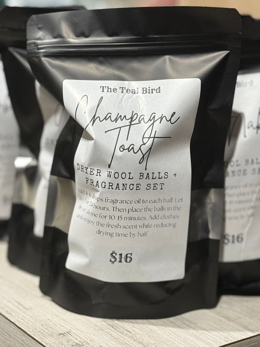 Dryer Wool Ball (2) + Champagne Toast Fragrance