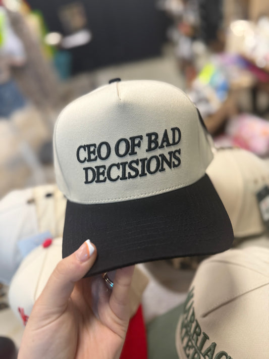 CEO OF BAD DECISIONS Embroidered Cap