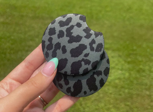 Car Coaster Set: Black Cheetah