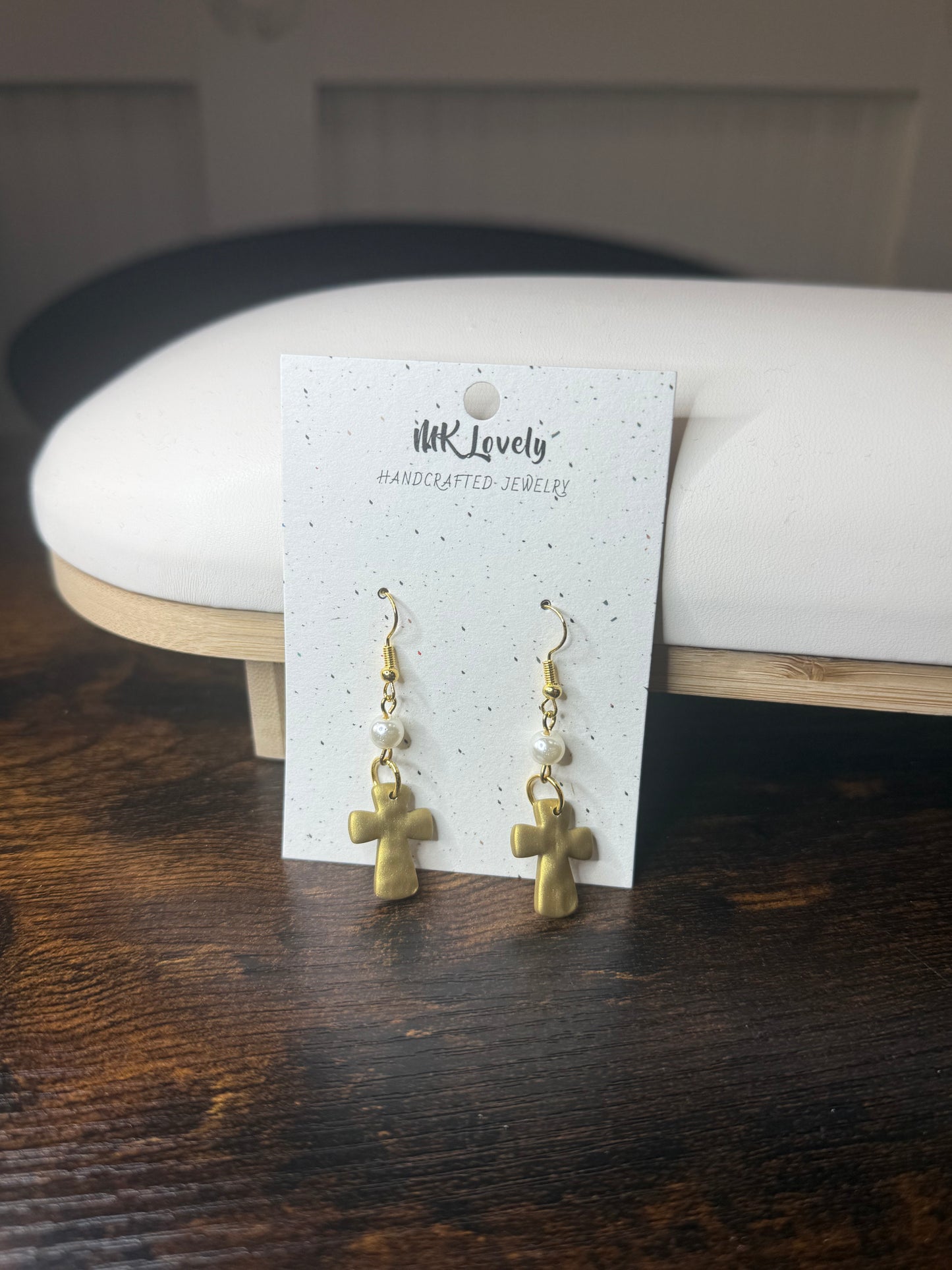 Pearl Cross Dangles