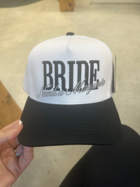 BRIDE needs a margarita Embroidered Cap