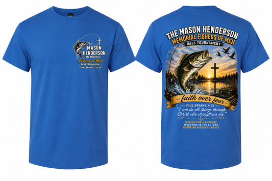 Mason Henderson Memorial Scholarship Bass Tournament T-Shirt Pre-Order