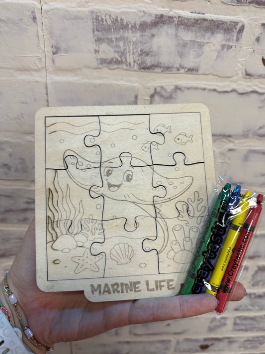 9-Piece Colorable Puzzle Sets