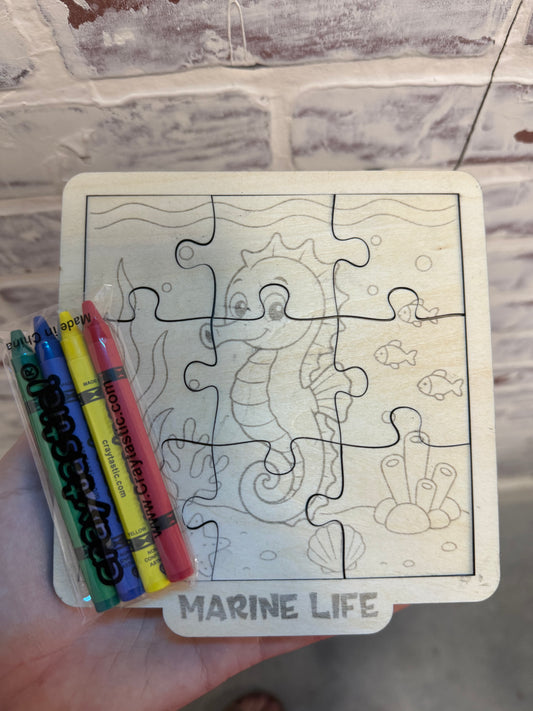 9-Piece Colorable Puzzle Sets