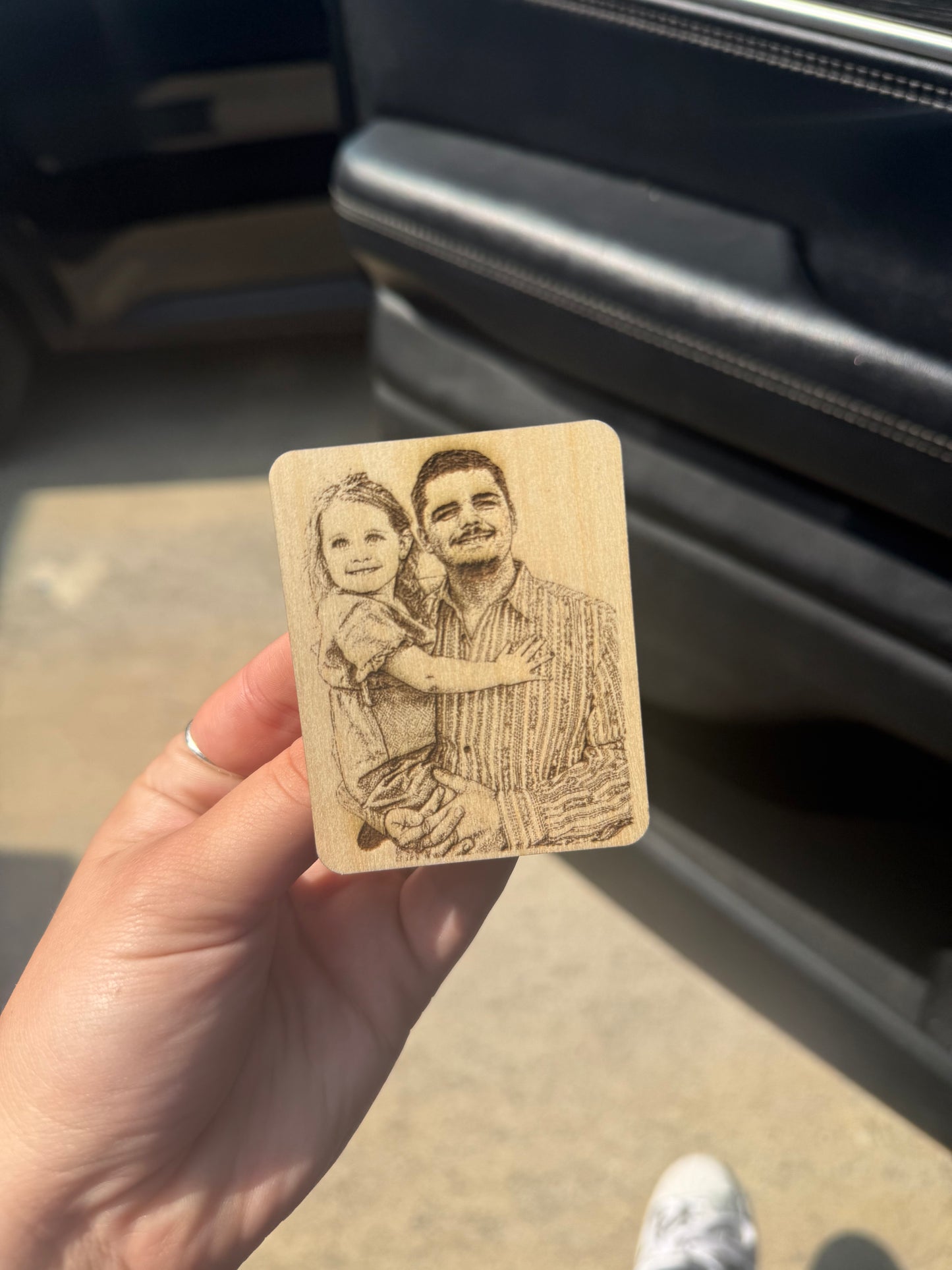 Customized Photo Wooden Engraved Car Visor Clips