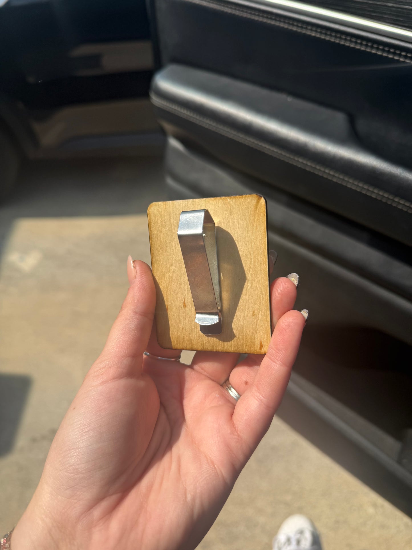 Customized Photo Wooden Engraved Car Visor Clips