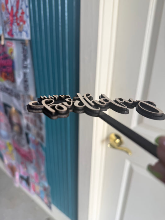 Wooden HBD Cake Topper