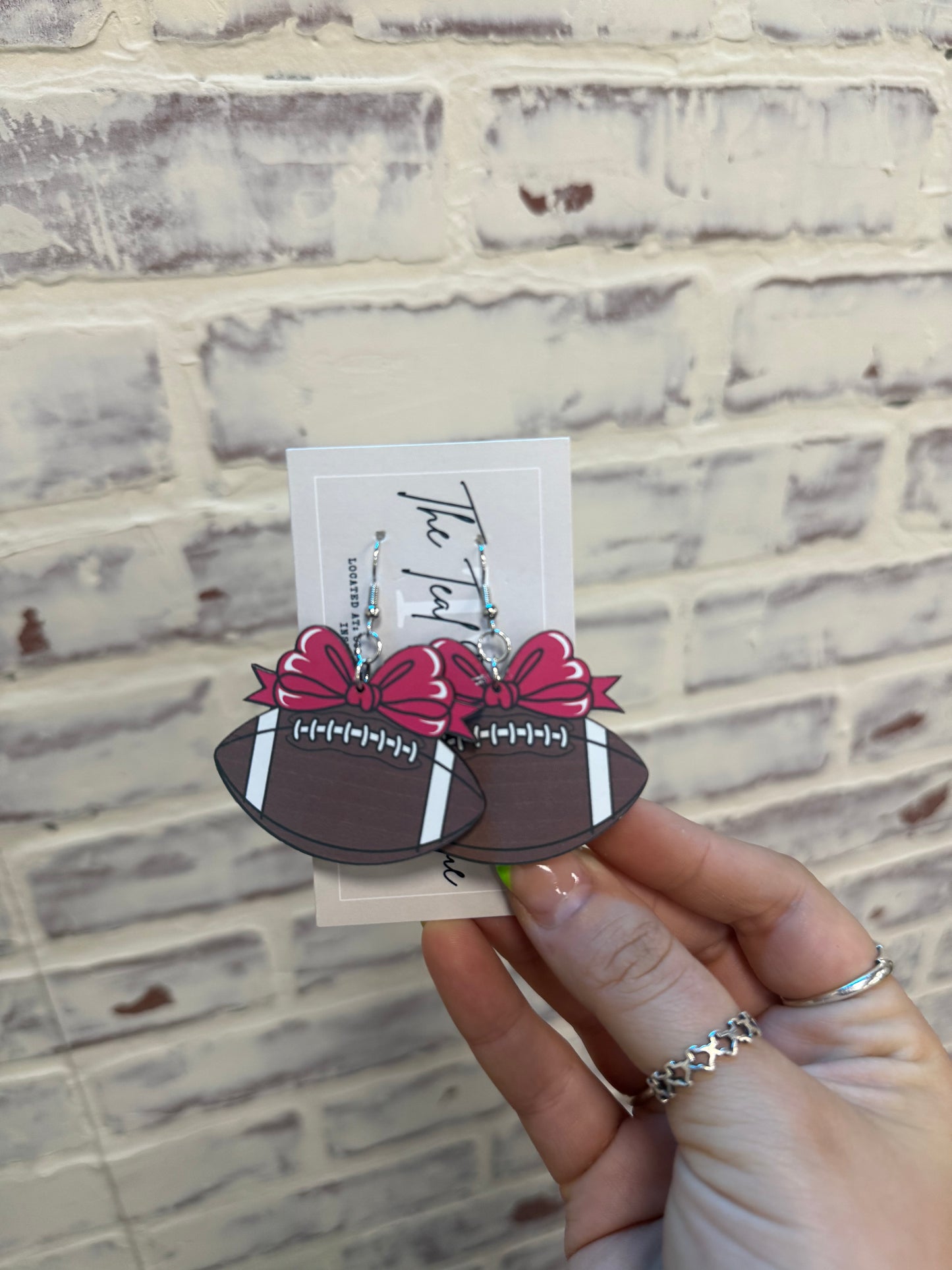 Football Bow Earrings