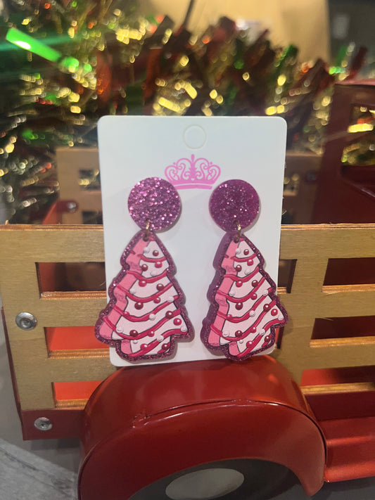 PINK Christmas Tree Cake