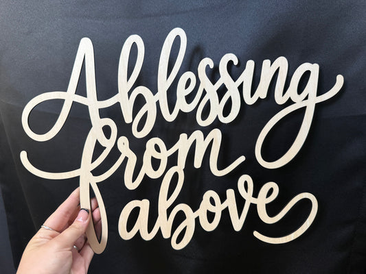 17 Inch Connected Wooden Sign - Any Saying